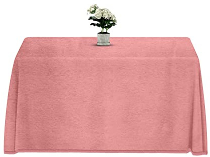 LUA VIKA Falda Mesa Camilla Rectangular Chenilla, Ropa Mesa Camilla Rectangular, Color Rosa, 70x120 cm