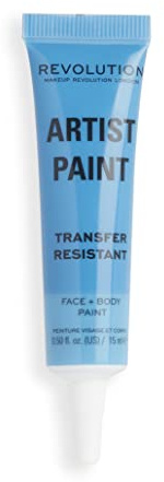 Makeup Revolution London, Colección Artística, Pintura facial y corporal Artística, Azul, Fórmula gelatinosa, Lista para usar, 15ml