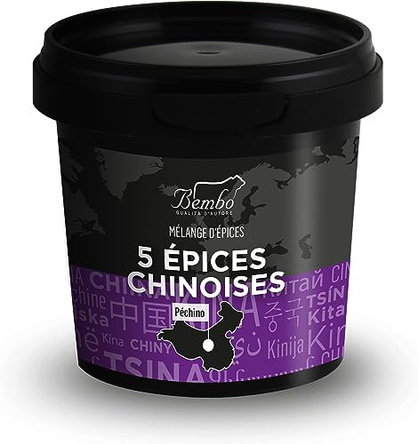 5 Épices Chinoises Bembo 65 g - Mélange Intense et Aromatique - Idéal pour les Côtes Levées et l’Épaule de Porc, le Poulet et les Viandes en Général - Sans Conservateurs et Sans Anti-Épaississants