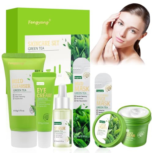 Fengyang® 6 Piezas Set de Limpiador Facial e Hidratante, Kit Hidratante para el Cuidado de La Piel, Limpieza de La Piel, Kit de Cuidado de La Piel para Mujeres (6set)