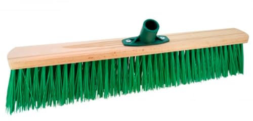 Tradineur - Cepillo duro multiusos para exterior, barrendero, cerdas duras, madera y plástico, acoplable a mango de rosca, limpieza, patio, terraza, jardín - 80 cm