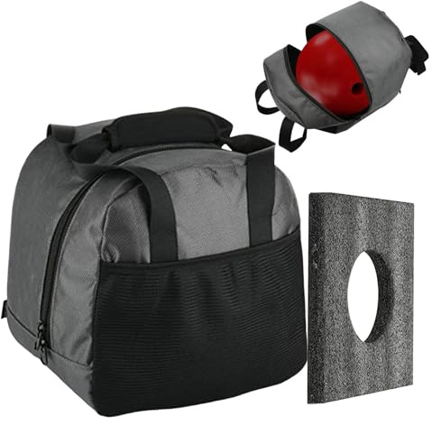 CAMEIRGOU Bowling Ball Bag for Single Ball - Bowling Ball Tote Bag with Padded Ball Holder, Single Ball Bowling Tote Bag, Bowling Ball Bag with Mesh Pocket for Bowling Shoes and Accessories