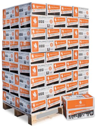 HEIZFUXX NESTRO M Holzbriketts Hartholz im Karton 972 kg (81 x 12 kg) 1 Palette