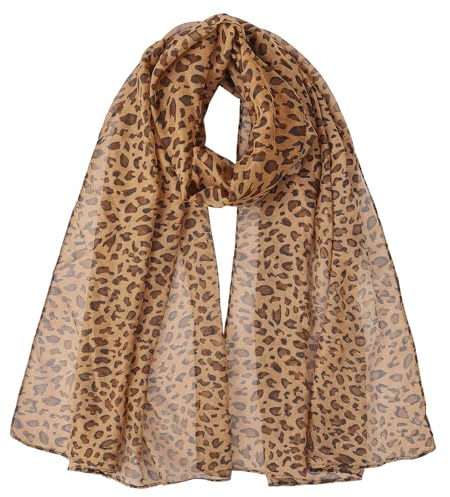 GoGou Foulard Femme Floral Écharpes Chiffon Femme Légères Léger Respirant Echarpes Cadeau pour Femmes,Leopard
