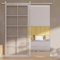 SEART Weiß Schiebetüren Loft-Glasschiebetür mit Schiebetürbeschlag Set (Transparentes Glas, 100X210)
