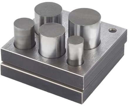 Qusedwey Cortador de Disco 5 Piezas con 5 TamañOs de PunzóN Redondo 1/2 Pulgada 5/8 Pulgada 3/4 Pulgada 7/8 Pulgada 1 Pulgada Cortador Disco Circular Redondo para FabricacióN Joyas de Metal