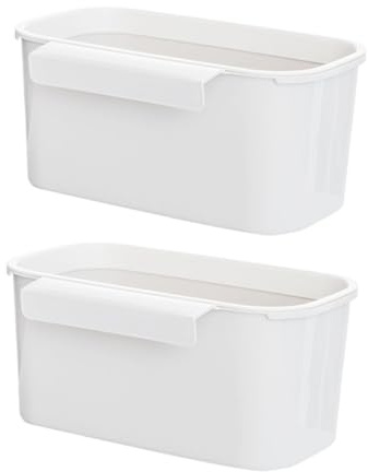LOPUNER Bidone Immondizia da Appendere al Muro 2 Pezzi Bianco in Pp per Cucina e Dormitorio Design Semplice e Multifunzione Portatile