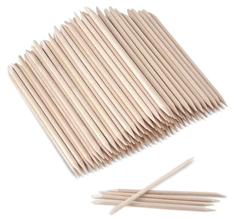 400 Pcs Orange Wood Stick, 4.5 Inch Wooden Cuticle Pusher Sticks for Nail, Manicure Pedicure Sticks for Nail Art