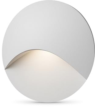 lambado® LED Treppenbeleuchtung für Innen & Aussen | IP65 Wasserschutz | 230V Unterputz Treppenlicht Rund 3W Warmweiss | Wandeinbauleuchte für Treppen | Treppenstufenbeleuchtung