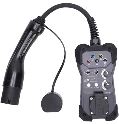 Denash EVSE Tester Adapter Car Charger Dock Diagnostic Tool Voltage Tester for EV Charging Station Testing with Type 2 Testing Cable, Compatible with Testers, Multimeters