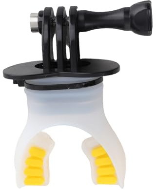 Cryfokt Supporto per di Bocca per Surf, Immersioni, Pattinaggio, per Action Camera, Immagini POV Stabili per gli Appassionati di Sport Acquatici (BLACK)