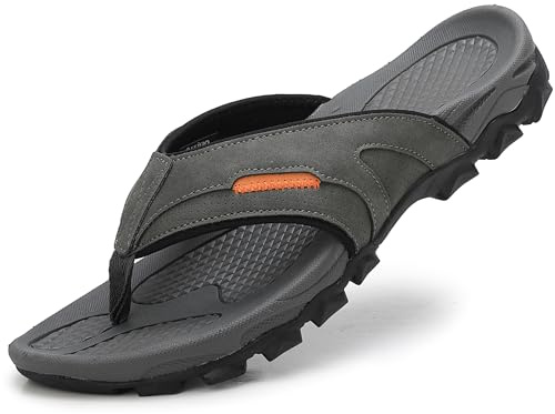 ARRIGO BELLO Chanclas Hombre Flip Flops Chancletas Sandalias Verano Beach Vestir Antideslizante Piel Cuero Talla 41-46