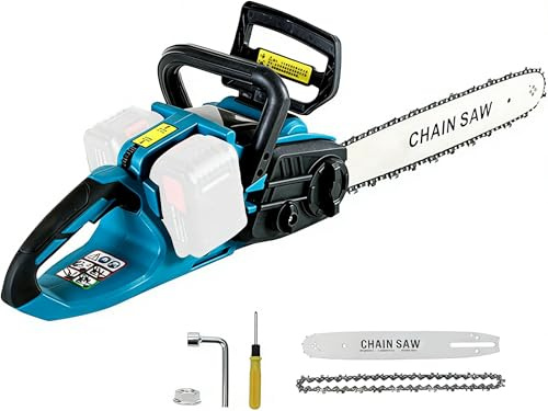 Motosierra a batería, motosierra eléctrica de 18 pulgadas compatible con Makita de 18 V (sin batería), motosierra a batería sin escobillas, motosierra de mano de 45 cm, para carpintería y jardín (18