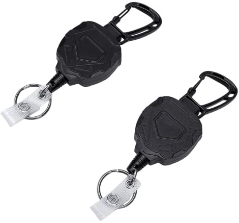 Generic Utdragbar Nyckelband, med 80 Cm Stålkabel för Nycklar, Verktyg, ID-brickor (Svart)