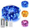 ErChen USB Strom-betrieben Zweifarbige Led Lichterketten, 33 FT 100 Leds Farbe ändern Dimmbar 8 Modi Kupfer Draht-Lichterketten mit Fernbedienung Timer für Innen Außen Christmas (Warmweiß, Blau)