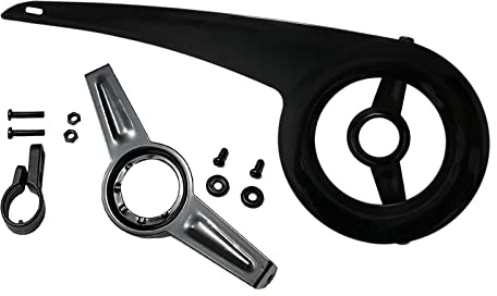 Harilla Funda Protectora para Cadena de Bicicleta, Funda Protectora de Varios Tamaños para Platos Y Bielas de 32-48T, Accesorios de Protección para Bicicleta, Negro + Hebilla de Cola