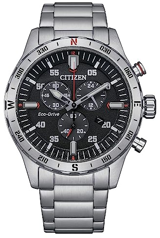 Citizen Outdoor Chrono AT2520-89E steel black dial chronograph man watch