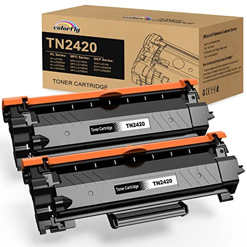 colorfly TN2420 TN2410 Cartucce di Toner Compatibili per Brother TN 2420 TN2410 Cartucce di Toner per MFC-L2710DW L2710DN L2730DW L2750DW DCP-L2510D L2530DW HL-L2310D L2350DW L2370DN (2 Nero)