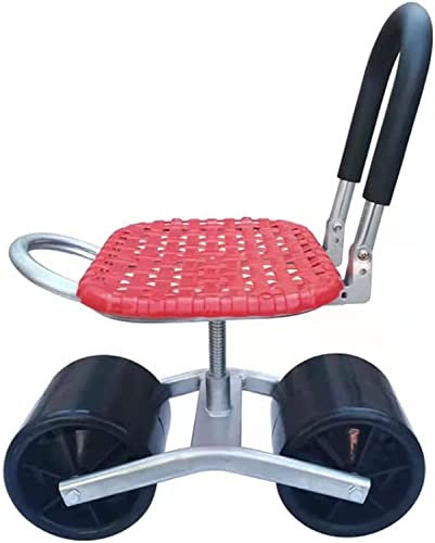 VIETOL Mobiler Gartensitz, Gartenhocker, Arbeitshocker, Gartenwagen, Gartenrollsitz, höhenverstellbarer 360° drehbarer Sitz, bis 150 kg, für Garten, Rasen, Hof