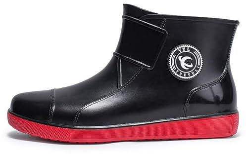 Pangolin Rain Boots for Men, Unisex Ankle Rain Shoes Anti-Slip Wellingtons, Lightweight Garden Rubber Boots Red 14 UK