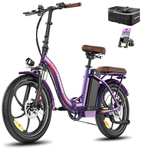 Fafrees F20+ Pro Bicicleta Eléctrica, 20 Pulgadas Plegable Bici Urbana Eléctrica, 250 W Fatbike, 25Ah 900Wh Batería, Rango De 95-120KM, E-Bike para Adultos (Violeta Aurora)