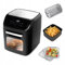 Huslog Airfryer 12L Friggitrice Ad Aria Calda 1800W, Touchscreen, XXL, Accessori, Friggitrice Senza Olio, Schermo Digitale, Programmi, Finestra Di Cottura, Facile Da Pulire, Cottura Più Veloce, Nero