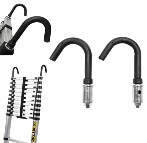 Drabest - Ganchos para Escaleras de Tejado - Oportes Robustos de Acero y Aluminio - Compatibles con Las Escaleras Drabest - Montaje Rápido y Sencillo - 2 Unidades