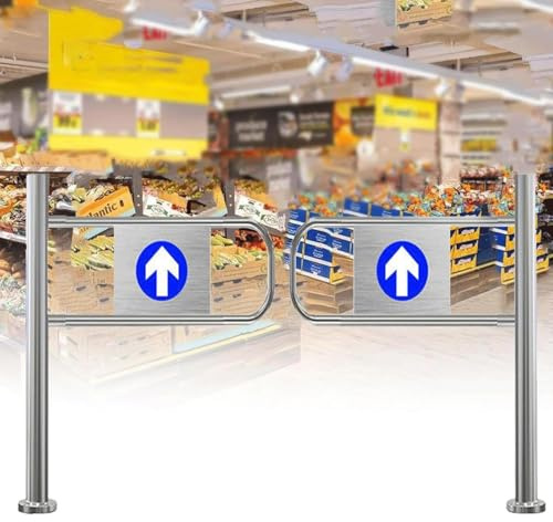 Cancello a battente automatico for ingressi di supermercati, cancello di sicurezza a battente in metallo resistente, ingresso a chiusura automatica for banchi cassa, porta di accesso(170cm/66.9in)