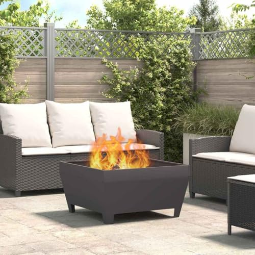 sephironlbb Chimenea negra de acero 80 x 80 x 43 cm, resistente a la intemperie y a la corrosión, ideal para jardín y exterior, portátil y resistente al calor para un calor acogedor y llamas