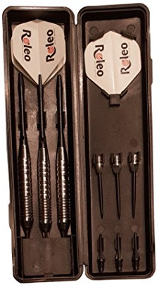 Roleo Steel dart/soft dart combination arrows 18 g including dart box, replacement tips and aluminium shafts