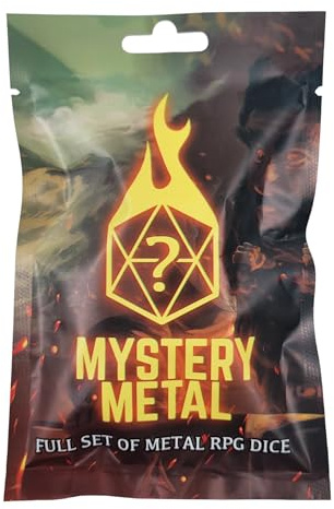 Forged Dice Co. Mystery Metal Dice Bag DND Dice Set Blind Surprise Bag - Contains 1 Complete Set of 7 Metal Dice D4, D6, D8, D10, D12, D20, D% for RPG Board Game and DND Accessories