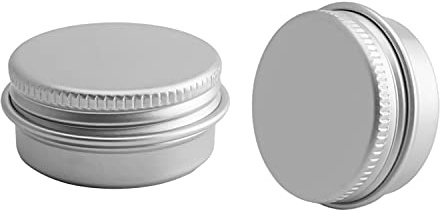 Othmro 3pcs Aluminium Tin Jars, 0.33oz Small Containers Tins with Screw Lids, Empty Can Travel Tins for Candles, Cosmetic, Soap Silver (10ml/0.33oz)