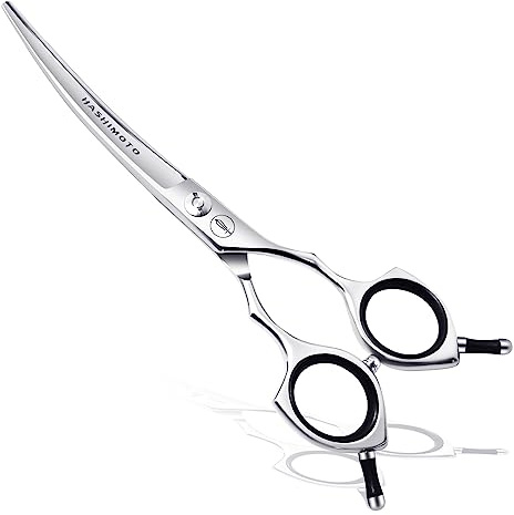 HASHIMOTO Curved Dog Grooming Scissors, 6.5 inch, Designed for Large Hands