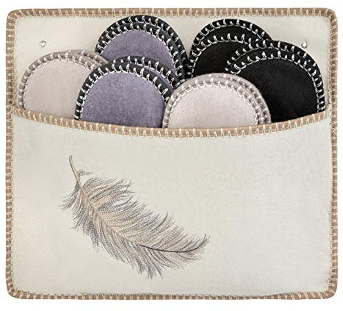 ONVAYA® ABS Gästepantoffel | Feder Creme | 6er Set | Antirutsch Sohle | Hausschuhe | Filzpantoffel | Gr. 36-45 Gästehausschuhe