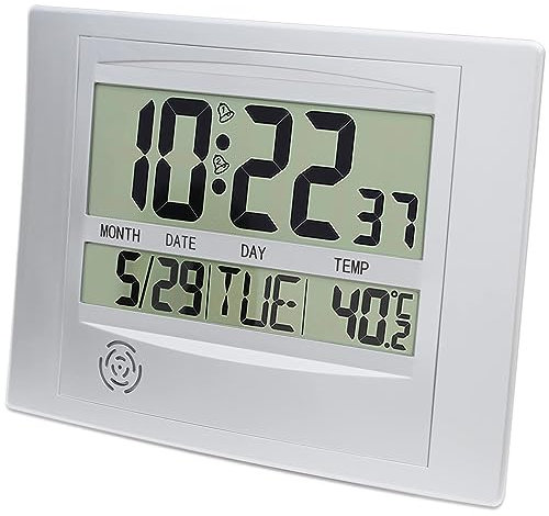 QUIGO Digital Wall Clock, Living Room Decor Manual Control, Large Battery Powered Desk Clock