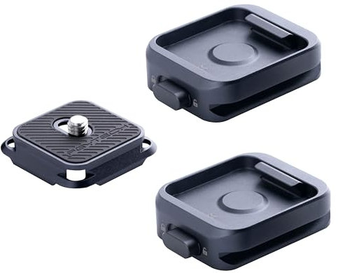 PGYTECH Placa y Abrazadera de Liberación Rápida, Montura Arca-Swiss con Rosca de 1/4 a 3/8 para Sony/Nikon/Fuji/dji – Compatible con Trípodes, Gimbals, Sliders (Placa + Dos Abrazaderas)