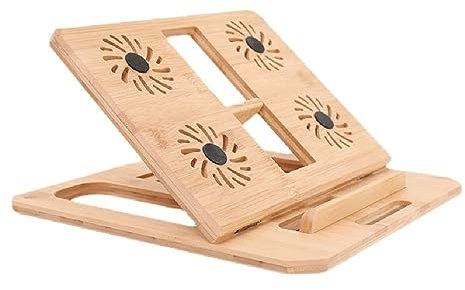 Base Ordenador portatil Ventilador Laptop Base portatil Enfriador de bambú para portátil, refrigerador Ajustable para portátil para Juegos