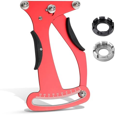 MEYAGOT Speichenspannungsmesser, Fahrradspeichen Tension Meter Kalibrierwerkzeug, Fahrradspannungs Messer Speichentensiometer Mit 2 Speichenschlüssel, Fahrradreparaturwerkzeuge Einstellwerkzeug