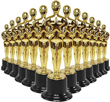 Niejgay Lot de 24 Statuettes de TrophéEs en Plastique Award pour Les Faveurs de FêTe, RéCompense Scolaire, Prix de, Prix de FêTe