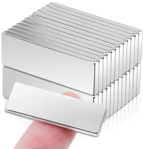 22pcs Fridge Magnets, 30x10x2mm Super Strong Neodymium Bar Magnets, Muti-Use Small Magnet Magnetic Strips for Whiteboard, Flat Magnet s Strips for Crafts, Refrigerator, DIY, Notice Board