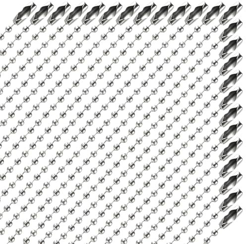 Lot de 220 chaînes à perles de 100 mm, chaîne à boules, long fermoir connecteur de perles, 2,4 mm de diamètre, chaîne en métal, chaîne d'extension pour la fabrication de bijoux et les loisirs créatifs