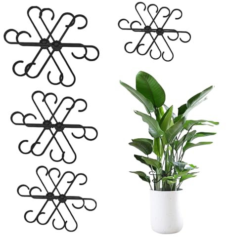 Kinretixia 8 pezzi di supporto per piante da giardino, 4 misure, supporto per piante, clip per piante per sostenere l'anello per tralicci Monstera, fiori