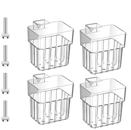 Naisfei Aquarium Plant Holders, 4 Pack Clear Polypropylene (PP), Hanging Design with Water Circulation Holes and Easy Installation, Ideal for Freshwater and Saltwater Plants and Fish