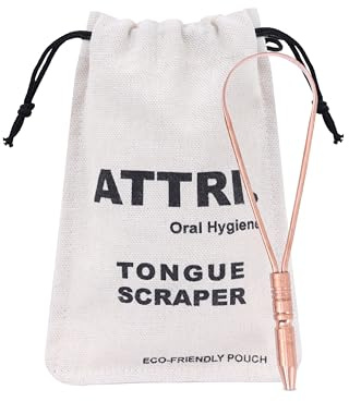 100% Pure Copper Single Handle Tongue Scraper Eco-Friendly Pouch for Adults and Kids - Durable Tongue cleaner Copper - Tough Scraper Oral Care & Hygiene-Unique design