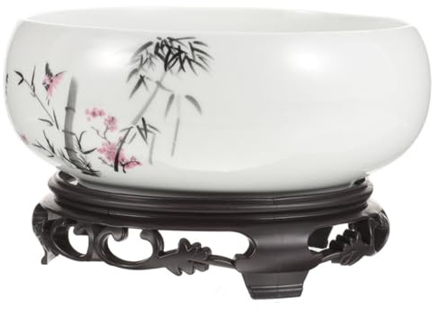 TOYANDONA Bol De Lotus Céramique Jardinière Ronde pour Plantes Aquatiques Grand Pot De Fleurs sans Trou De Drainage pour Décoration Intérieure Et Jardinage