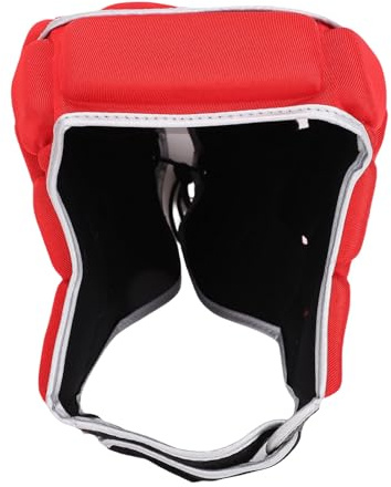 AMONIDA Anti-kollision Andas Rugbyhjälm, EVA Football Soft Cover-hjälm för Vuxna, Barn och Småbarn, Vadderade Huvudbonader med Fotbollsportdesign, Perfekt för Baseballmålvakt (Röd)