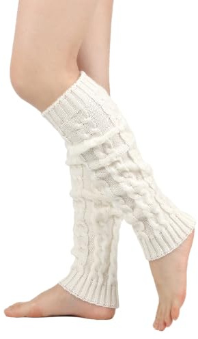 1 paio di scaldamuscoli invernali termici caldi calzini lunghi per stivali, per donne e ragazze, ottimo regalo di Natale, Donna, con finte perline, 42cm/16.54'' x 11cm/4.33''