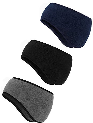 3 Pieces Ear Warmer Headband Winter Headbands Fleece Headband for Women Men (Color Set 1)