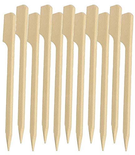 50 Skewers Sticks Paddle 25cm BBQ Barbecue Grill Cocktail Party Finger Fruit Chocolate Fountain Fondue Stick Holders (25CM Sticks)