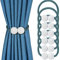 JOYJULY 6PCS Magnetische Vorhang Raffhalter - Halter Seil, Schnallen, Binder Clips, Gardinenhalter für Haus Dekoration (Blau)